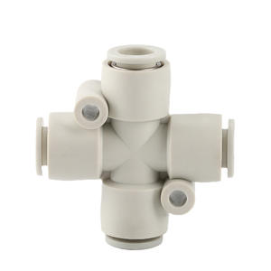 Connecteur pneumatique à connexion rapide de type SMC KQTW08-00, raccord croisé à quatre voies avec raccords KQ2TW06-00 et KQ2TW10-00 - Product Image 3