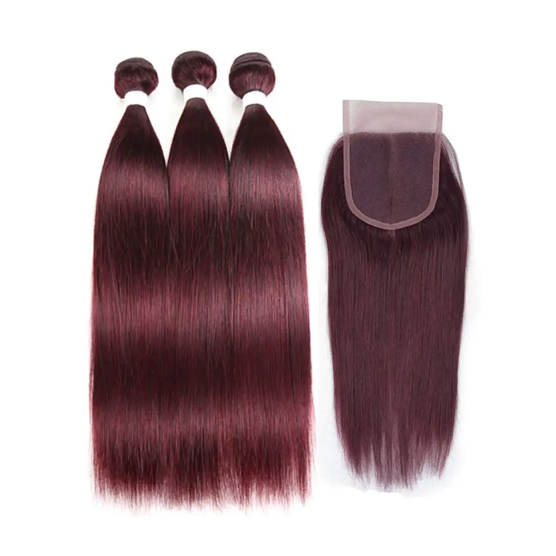 Customized Packaging Extension Bags Cheap Cuticle Aligned Grade 10a Burgundy Straight Hair Bundles With Closures And Frontals