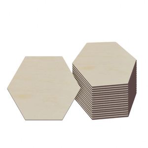 Paneles de Madera Hexagonales Ecológicos sin Acabado, 25 Piezas, Tableros Hexagonales de Madera en Blanco para Pintar, Decoración de Pared - Product Image 1