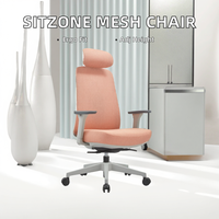 Chaise de bureau exécutive à dossier haut Mobilier élévateur ergonomique au design moderne avec tissu confortable et siège de travail en maille réglable