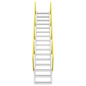 Tangga pegangan campuran Aluminium, tangga tangga tangga Super lebar untuk kapal laut, menggunakan ruang mesin, tangga miring Aluminium