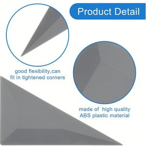 Racloir triangulaire à bord arrondi, racloir pointu, gris, pour films de protection solaire et autocollants invisibles pour vitres de voiture - Product Image 4
