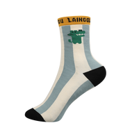Nouveauté à la mode Robe ras du cou en tricot de coton Happy Design coloré Chaussettes avec logo personnalisé