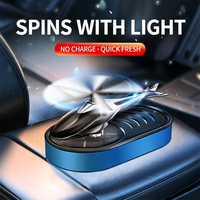 Diffuseur d'air solaire rotatif en forme d'hélicoptère pour voiture, avec lumière LED, gel aromathérapeutique, parfum longue durée pour tableau de bord, parfum élégant et tendance