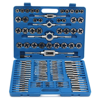Shenzinc – Kit de 110 pièces de tarauds et filières métriques à droite en acier allié, outils de filetage pour la réparation de vis en acier et boîte à outils manuels