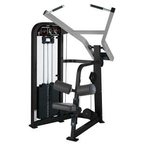Máquina de entrenamiento comercial para gimnasio, con placa de acero ajustable, <span class=keywords><strong>brazos</strong></span> fijos para pull-down, para pecho y espalda, con pin de seguridad y selección de carga. - Product Image 1