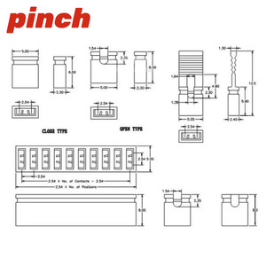 Connecteurs FFC FPC, capuchons de raccordement, blocs de broches de 2,54 mm de pas, connecteurs de raccordement rouge, vert, bleu pour l'électronique - Product Image 3