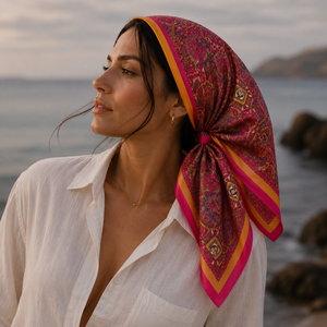 American European Adult <b>Silk</b> <b>Scarf</b> Fashion <b>Square</b> Women Digital Print Breathable Pattern Reversible All Seasons Daily Wear - Product Image 4