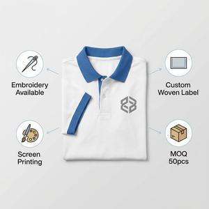 <span class=keywords><strong>Polo</strong></span> personnalisé avec logo, 220g, respirant, uniforme d'entreprise, vêtements de travail pour hommes, manches courtes, coton et polyester, col contrasté bicolore - Product Image 6