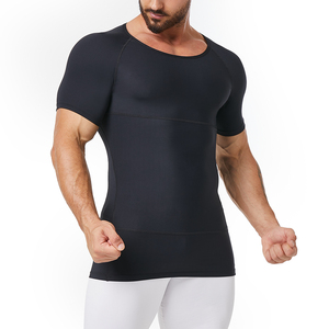 SYPDX01 Maglietta Modellante a Compressione Bianca a Maniche Corte per <span class=keywords><strong>Uomo</strong></span>, Sottoveste Snellente, Body Shaper Maschile - Product Image 1