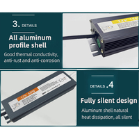 Alimentation LED 150W IP67 étanche, transformateur 90-250V AC vers DC 24V/DC 12V 12,5A/6,25A avec prise pour éclairage extérieur