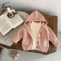 Cárdigan de Punto para Bebé, 100% Algodón, Diseño con Capucha, Suéter Abrigado y Cómodo para Niños, Chaquetas para Niños Pequeños