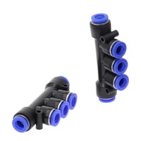 PK cinq raccords droits throughs connecteur pneumatique rapide