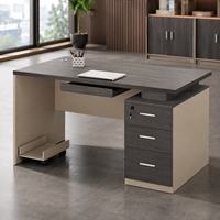 Bureau de Direction Haut de Gamme avec Bibliothèque et Meuble de Rangement – Table en Bois Moderne pour Managers