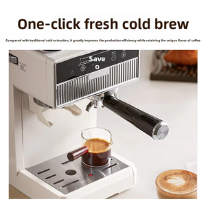 Machine à café expresso italienne entièrement automatique pour la maison, petite, avec broyeur intégré, fonction chaud/froid et mousseur à lait vapeur - Product Image 3