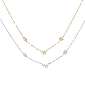 Collana con Ciondolo Stella Occhio Chai Placcata Oro con Micro Pavé di Zirconi Simbolo della Vita Amuleto Gioielli <span class=keywords><strong>Religiosi</strong></span> <span class=keywords><strong>Ebraici</strong></span> - Product Image 6