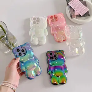 2024 Dropshipping Products Cute Color Bear with Pearl Phone Case For Iphone 15 14 13 pro max Free Shipping Shockproof