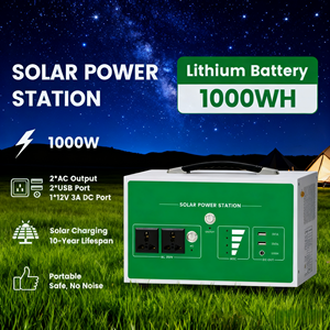 Générateur de camping extérieur sans fil à énergie solaire, tout-en-un, station d'alimentation portable 1000w - Product Image 1