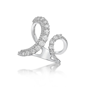 Fashional Jewelry 18K White Gold <b>Dress</b> <b>Rings</b> Round Lace Diamond <b>Ring</b> for <b>Ladies</b> - Product Image 1