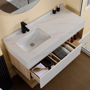 2025 Offre Spéciale nouveau Style mural salle de bain vanités <span class=keywords><strong>pas</strong></span> <span class=keywords><strong>cher</strong></span> moderne étanche lavabo <span class=keywords><strong>en</strong></span> <span class=keywords><strong>bois</strong></span> avec miroir LED - Product Image 5