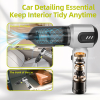 Aspirateur de voiture portable rechargeable 6000 mAh, 18000 Pa, aspirateur à main pour sièges de voiture, tapis de sol, poils d'animaux