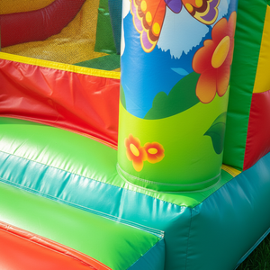 Château gonflable commercial combiné papillon avec toboggan sec pour la location de fêtes d'enfants - Product Image 2