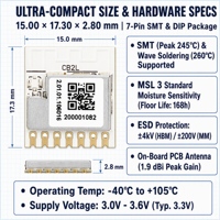 Modul RF Nirkabel CB2L Tuya Smart Berdaya Rendah, Modul Wi-Fi Bangunan & Rumah Pintar