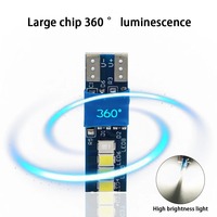 Ampoule de lecture intérieure de voiture T10 W5W 8SMD 2835 12V, lampe de porte, ampoule de stationnement, éclairage de plaque d'immatriculation, bleu, jaune, rose à blanc