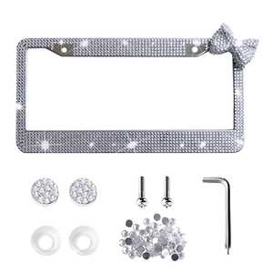 Kim cương Studded chúng tôi tiêu chuẩn tấm giấy phép khung thép không gỉ cung tấm giấy phép chủ ô tô Nguồn cung cấp - Product Image 4