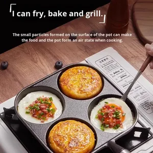 Hiện đại bốn lỗ gang chảo không tráng không dính cho bếp phổ quát cho chiên thực phẩm như bánh mì kẹp thịt trứng và bánh bao - Product Image 4