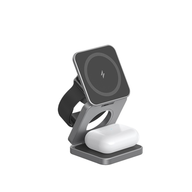 3-in-1 Folding Magnetic Suction Wireless Charger Desktop Magnetic Charger for iPhone Watch Earbuds Mobile Devices