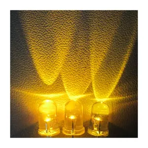 ไดโอด LED กะพริบสำหรับจุดเทียนสีเหลืองทรงกลมขนาด5มม. ให้ความสว่างสูง (ตามมาตรฐาน CE & ROHS) 1000ชิ้นในถุง