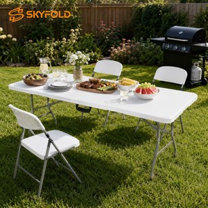 Table pliante en plastique légère et portable pour pique-nique, mariage, camping - Product Image 4