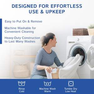 Kraliçe yatak koruyucu-fermuarlı Bedbug su geçirmez yatak örtüsü, Premium kalite hipoalerjenik yatak <span class=keywords><strong>Encasement</strong></span> beyaz - Product Image 6