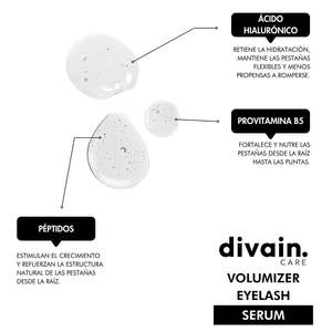 Siero Volumizzante per Ciglia Divain con Acido Ialuronico e Pantenolo per Ciglia Più Lunghe, Forti e Sane - Product Image 3