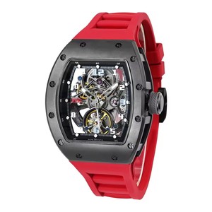 Reloj de Diseño JC-9-190G-35, Resistente al Agua, con Correa de Silicona y Acero Inoxidable, Esfera Esqueleto, Movimiento Mecánico Automático - Product Image 5