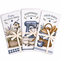 Essuie-tout de cuisine style ferme à motif personnalisé, imprimé floral et fruité aquarelle, en coton, pour la maison de campagne