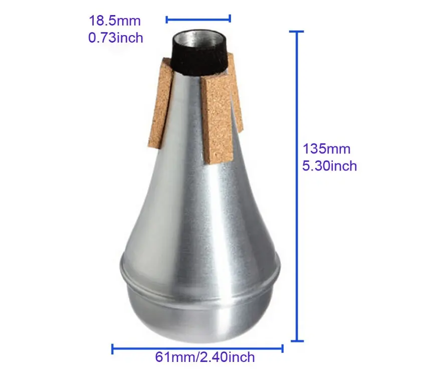 Hot Bán Trực Tiếp Bán Hợp Kim Nhôm Kèn Câm Nhạc Cụ Gió Bạc Trumpet Muffler Nhạc Cụ Bán Buôn