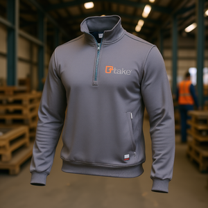 Sudadera Ttake Felpa Regular 3XL Gris con Cierre de Media Cremallera para Trabajo - Product Image 3