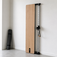 Gimnasio Multifuncional de Pared para el Hogar, Equipo de Entrenamiento Comercial para Estudio de Fisioterapia, Acabado en Nogal, Pila de Pesas de 30 kg
