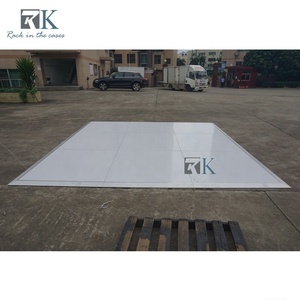 4ft*4ft Wooden <b>Platform</b> White Dance Floor with Aluminum Edges Dance Floor - Product Image 2