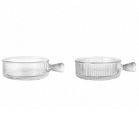 Bol en verre à poignée unique, compatible micro-ondes, design nordique, pour nouilles instantanées, salades de fruits, desserts, yaourts, esthétique raffinée, créatif