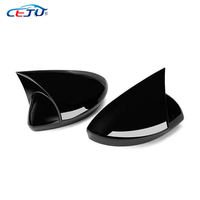 2 pièces, coques de rétroviseurs en plastique ABS noir brillant, aspect fibre de carbone, pour Renault Mégane 4, accessoires de voiture