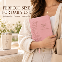 Bible de journalisation personnalisée pour femmes, journal d'étude à large margine, en cuir PU rose, impression de la Sainte Bible, fabricant OEM ODM, cadeau
