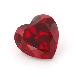 starsgem lab grown ruby 8x8mm heart shape pigeon's blood red ruby for jewelry making