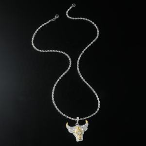 芝加哥公牛篮球锦标赛吊坠项链怀旧个性化镀金合金扭链周年纪念 - Product Image 5