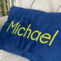 Housse de coussin carrée en velours doux bleu marine 18x18 pouces, vierge pour broderie
