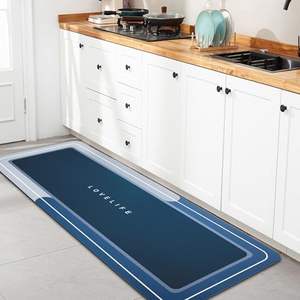 Tapis de bain rectangulaires modernisés 17x27 pouces en caoutchouc antidérapants, séchage rapide, absorbants, motif imprimé, fabriqués à la machine, épaisseur 0,14 pouce - Product Image 5