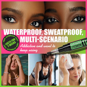 <span class=keywords><strong>Crayon</strong></span> liquide teinté pour sourcils waterproof longue tenue anti-bavures avec pinceau pochoir et fonction de révélation de couleur rotative - Product Image 3