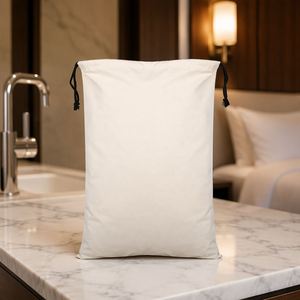 Natural Cotton Drawstring <b>Laundry</b> <b>Bag</b> Washable Canvas Storage Pouch Eco Friendly Draw Sack Custom Logo <b>for</b> Clothes Hotel <b>Travel</b> - Product Image 6